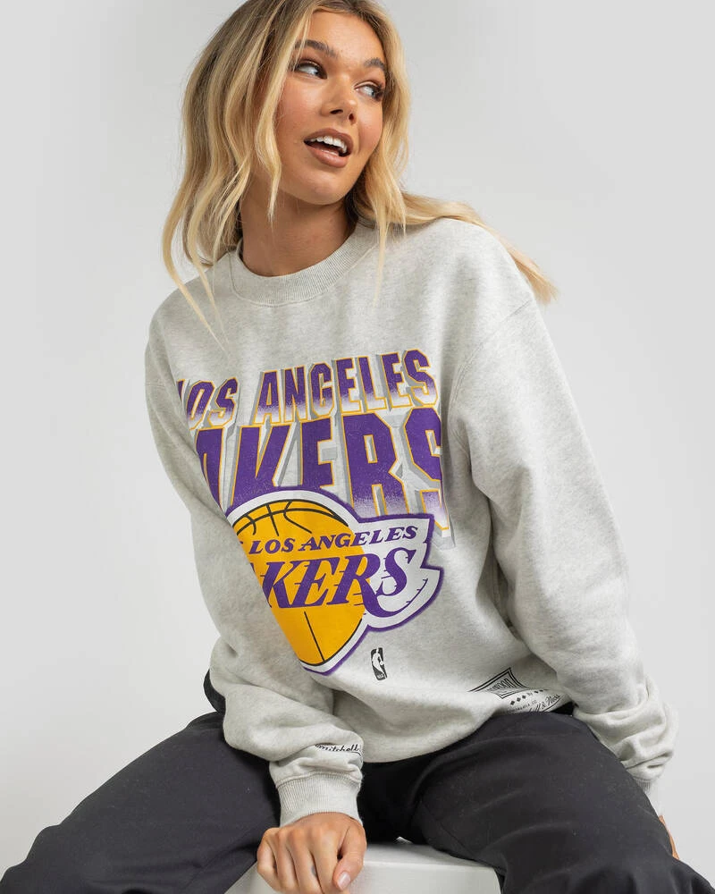 Mitchell & Ness LA Lakers Vintage 90's Block Blur Sweatshirt 1 Mitchell & Ness LA Lakers Vintage 90's Block Blur Sweatshirt