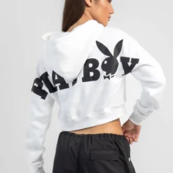 Playboy Bunny O Cropped Hoodie