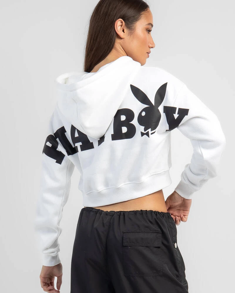 Playboy Bunny O Cropped Hoodie 1 Playboy Bunny O Cropped Hoodie