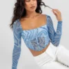 Aquatic Mesh Corset Top