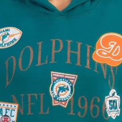 Mitchell & Ness Miami Dolphins Touchline Hoodie -Deals Vistara Fit Store 20351510 02 RT XL