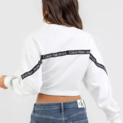 Calvin Klein Logo Tape Sweatshirt -Deals Vistara Fit Store 20352874 01 LT XL