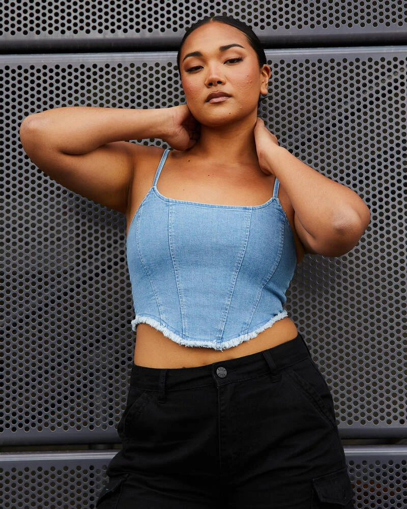 Shania Denim Corset Top 1 Shania Denim Corset Top